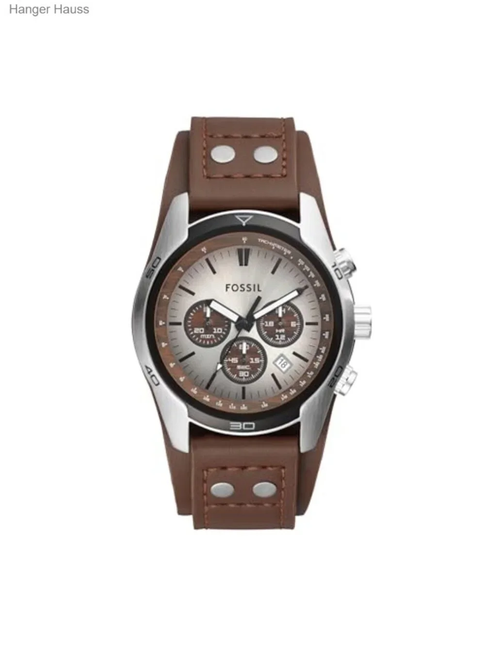 Quartz Chronograph Leather Watch for Men Water Resistant